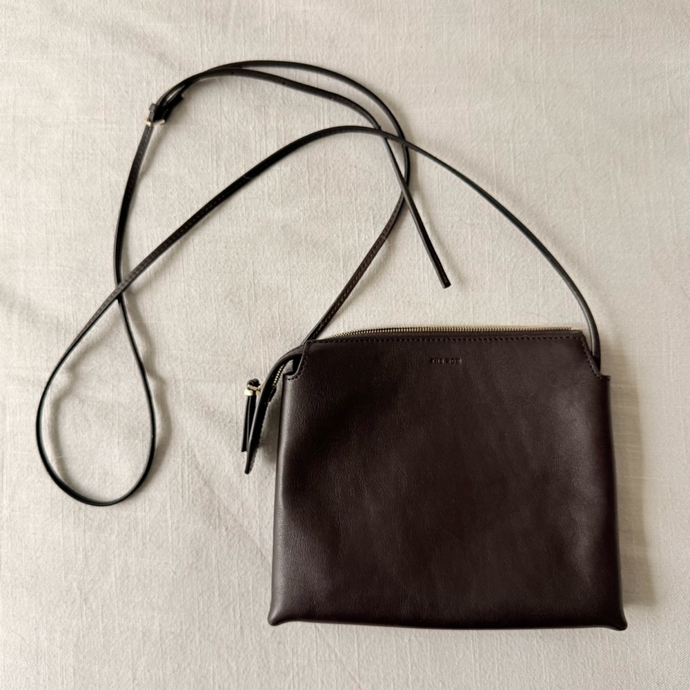 The Row Nu Twin Crossbody Brown Leather Bag